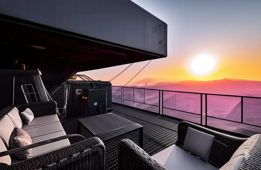 Observation deck at sunset